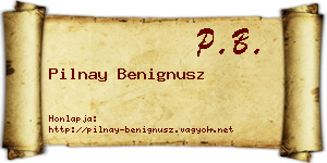Pilnay Benignusz névjegykártya